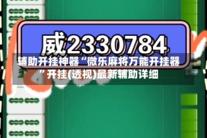 辅助开挂神器“微乐麻将万能开挂器”开挂(透视)最新辅助详细