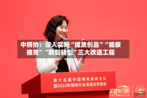 中钢协：深入实施“提质创品”“能碳提效”“数智转型”三大改造工程