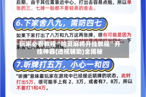 玩家必看教程“哈灵麻将开挂教程”开挂神器{透视辅助}全揭秘