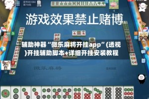 辅助神器“微乐麻将开挂app”(透视)开挂辅助脚本+详细开挂安装教程