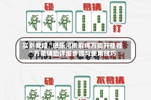 实测教程“微乐河南麻将万能开挂器”万能辅助详细步骤与使用技巧