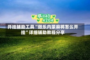 开挂辅助工具“微乐内蒙麻将怎么开挂”详细辅助教程分享