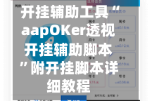 开挂辅助工具“aapOKer透视开挂辅助脚本”附开挂脚本详细教程