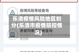 乐清疫情风险地区划分(乐清市疫情防控情况)