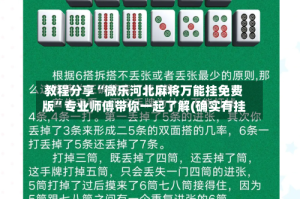教程分享“微乐河北麻将万能挂免费版”专业师傅带你一起了解(确实有挂