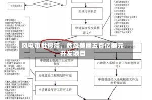 风电审批停滞，危及美国五百亿美元开发项目