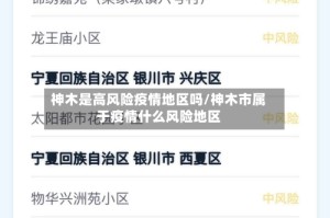 神木是高风险疫情地区吗/神木市属于疫情什么风险地区