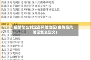 疫情怎么划定高风险地区(疫情高风险区怎么定义)