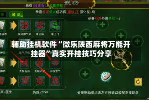 辅助挂机软件“微乐陕西麻将万能开挂器”真实开挂技巧分享