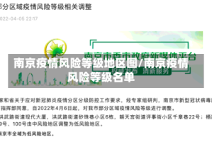 南京疫情风险等级地区图/南京疫情风险等级名单