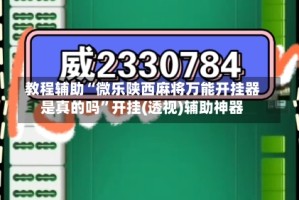 教程辅助“微乐陕西麻将万能开挂器是真的吗”开挂(透视)辅助神器