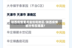 陕西疫情重点省份和地区/陕西疫情都分布在哪里?