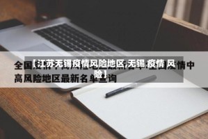 【江苏无锡疫情风险地区,无锡 疫情 风险】