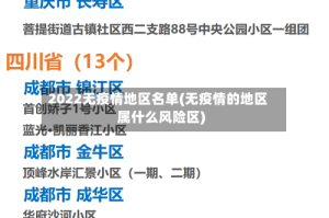 2022无疫情地区名单(无疫情的地区属什么风险区)