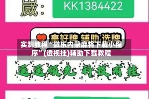 实测教程“微乐内蒙麻将下载小程序”(透视挂)辅助下载教程