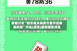 教程分享“微乐家乡麻将万能开挂器最新版”开挂(透视)最新辅助详细