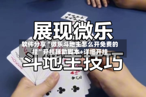 软件分享“微乐斗地主怎么开免费的挂”开挂辅助脚本+详细开挂