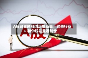 A股融资余额创历史新高，这些行业和个股被显著加仓