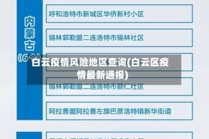 白云疫情风险地区查询(白云区疫情最新通报)