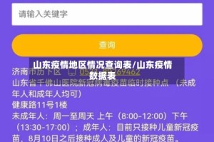 山东疫情地区情况查询表/山东疫情数据表