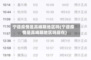 宁德疫情是高峰期地区吗(宁德疫情是高峰期地区吗现在)