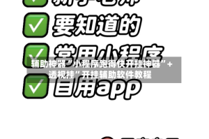 辅助神器“小程序跑得快开挂神器”+透视挂”开挂辅助软件教程