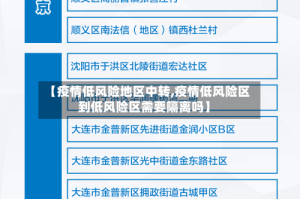 【疫情低风险地区中转,疫情低风险区到低风险区需要隔离吗】