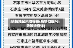 疫情地区风险等级(疫情地区风险等级查询)