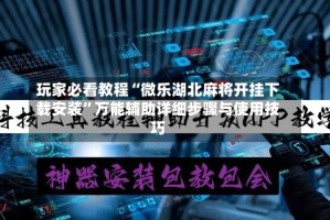 玩家必看教程“微乐湖北麻将开挂下载安装”万能辅助详细步骤与使用技巧