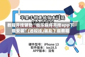教程开挂辅助“微乐麻将开挂app下载安装”(透视挂)辅助下载教程