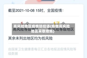 高风险地区疫情防控语(疫情高风险地区采取措施)