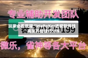 玩家必看教程“WePoKer透视软件挂”真实开挂技巧分享