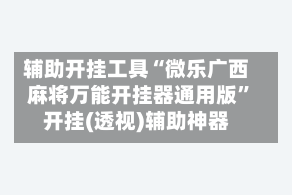 辅助开挂工具“微乐广西麻将万能开挂器通用版”开挂(透视)辅助神器
