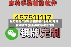 强力推荐“微乐开挂神器”(免费)开挂辅助教学(最新辅助开挂教程)