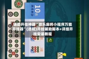 辅助开挂神器“微乐麻将小程序万能开挂器”(透视)开挂辅助脚本+详细开挂安装教程