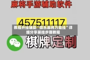 教程开挂辅助“微乐麻将万能挂”详细分享装挂步骤教程