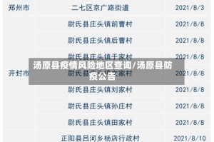 汤原县疫情风险地区查询/汤原县防疫公告