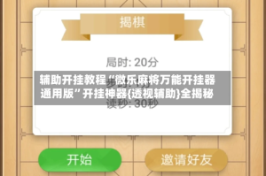 辅助开挂教程“微乐麻将万能开挂器通用版”开挂神器{透视辅助}全揭秘