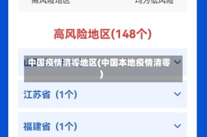 中国疫情清零地区(中国本地疫情清零)