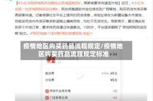 疫情地区购买药品流程规定/疫情地区购买药品流程规定标准