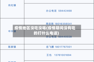 疫情地区没吃没喝(疫情期间没有吃的打什么电话)