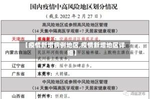 【疫情新增病例地区,疫情新增地区详细】