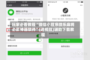 玩家必看教程“微信小程序微乐麻将必赢神器软件”(透视挂)辅助下载教程