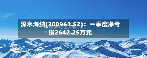 深水海纳(300961.SZ)：一季度净亏损2642.25万元-第1张图片