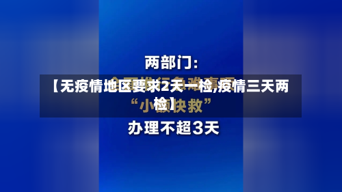 【无疫情地区要求2天一检,疫情三天两检】-第1张图片