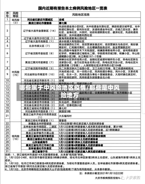 哪些属于中风险地区疫情/那些是中风险地方-第1张图片