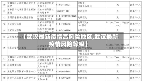 【武汉最新疫情高风险地区,武汉最新疫情风险等级】-第1张图片