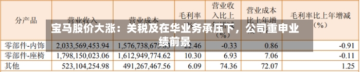 宝马股价大涨：关税及在华业务承压下	，公司重申业绩前景-第1张图片