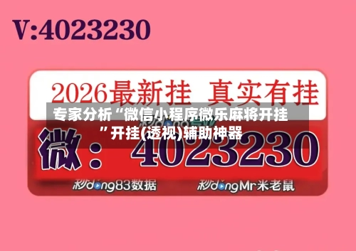 专家分析“微信小程序微乐麻将开挂”开挂(透视)辅助神器-第1张图片