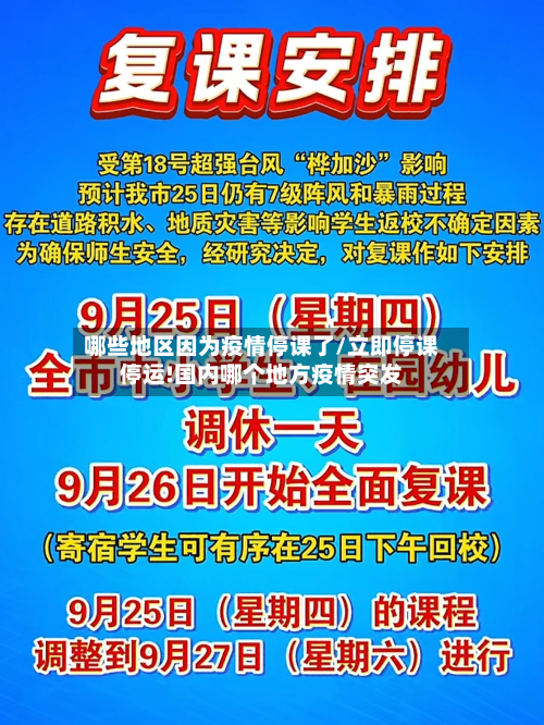 哪些地区因为疫情停课了/立即停课停运!国内哪个地方疫情突发-第1张图片